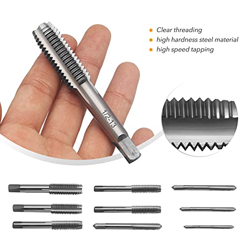 20-piece SAE Inch Size Tap and Die Set | SAE Thread Type: NC | Thread Creating and Repair Tool Kit with Storage Box - Thumbnail 6