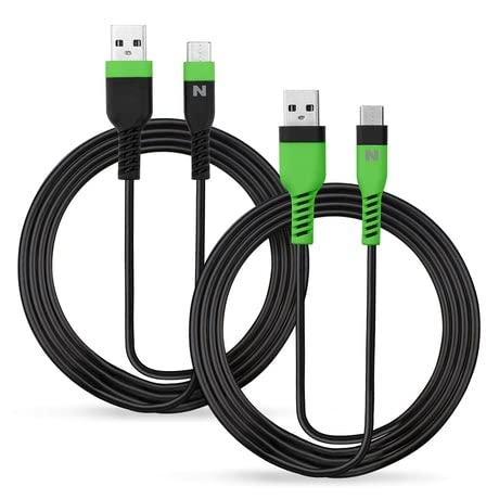 NiTHO XBOX SERIES X/S DUAL CHARGE & PLAY CABLE, USB A to USB-C Charger Cable Power Cord Compatible PS5/Playstation 5, Xbox Series X/S, Switch Pro Controller Green Black