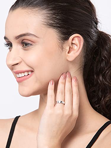 CLARA Pure Real 925 Sterling Silver Adjustable Ring Band | Valentine Gift for Women and Girls | Multiple Design Options (Image - 3)