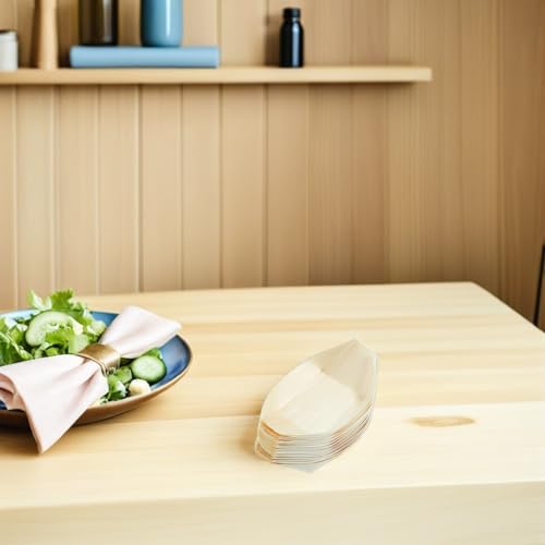 Barcos desechables de madera para sushi 200 pcs miniatura 4