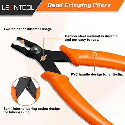 LEONTOOL Mini Bead Crimping Pliers 5 Inches Bead Crimper Tools 2 Notches for Jewelry Making Jewelry Crimping Tool Bead Crimping Tool for 2mm & 3mm Beads and Micro Tubes Wire Craft DIY Projects - Image 2