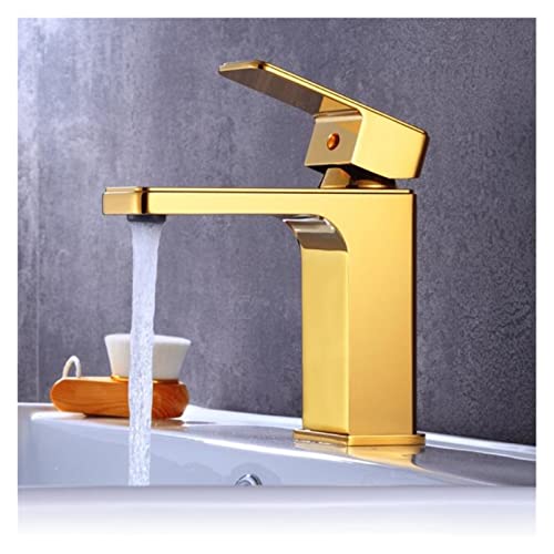 Mitigeur de lavabo carré en laiton ORB avec commande mono-levier pour eau chaude et froide