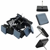 Waziaqoc 20 Pack 1 Inch Nail on Furniture Sliders, Square Teflon Chair Leg Gliders, Furniture Feet Movers Slides Floor Protectors for Chair Table Cabinet Legs
