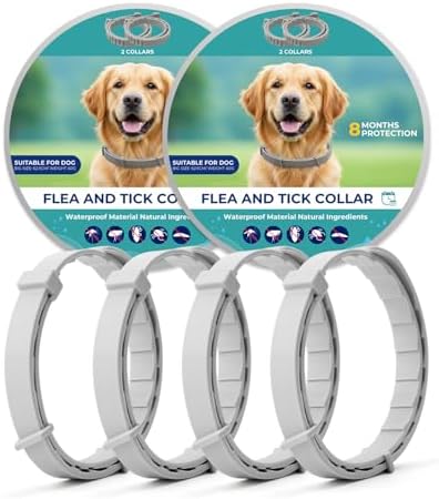 Flea Collar for Dogs, Natural Essential Oil, Waterproof & Adjusta...