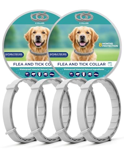 Flea Collar for Dogs, Natural Essential Oil, Waterproof & Adjustable Design, Long-Lasting Protection...