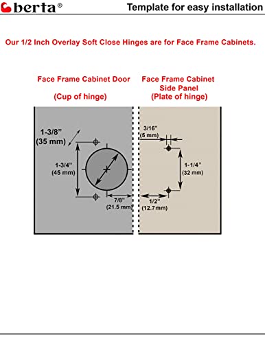 Berta (4 Pieces) Full Overlay Face Frame Soft Closing European Hinges, 110 Degree 2 Way Adjustable Clip On Concealed Kitchen Cabinet Door Hinges With Screws, Brushed Nickel #TOP4