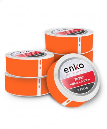 Étiquettes Dymo 30252 orange enKo compatibles pour flaconnage et dossiers