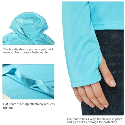 Willit WILLITAOA0030306419WA Women'S Upf 50+ Sun Protection Hoodie Spf Shirt Long Sleeve Hiking Fishing Outdoor Shirt Lightweight Hoodie Blue L thumb #3