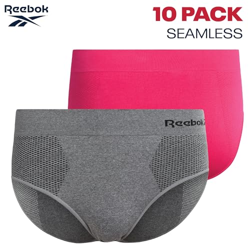 Image of Reebok Womens Hipster Panties Underwear, Stretch Tag-Free Waistband 10 Pack