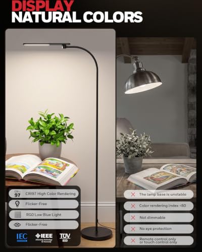 Honeywell LED Floor Lamp, CRI97 Full Spectrum, Dimmable Reading Lamp 77" - image 3