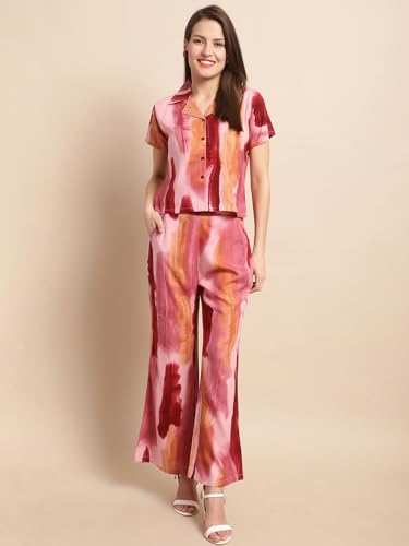 Image of Claura Black Rayon Co-ords Set for Women /Cord Set for Women