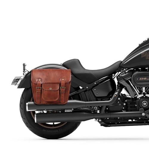 Bolsa de Cuero para Motocicleta, Alforjas Laterales, Marrón miniatura 4