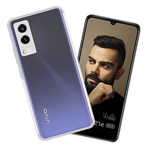 Image of Dashmesh Shopping Transparent Back Cover for Vivo V21e 5G, Soft TPU Clear Case, Shockproof Slim Protective Mobile Cover with Camera Protection