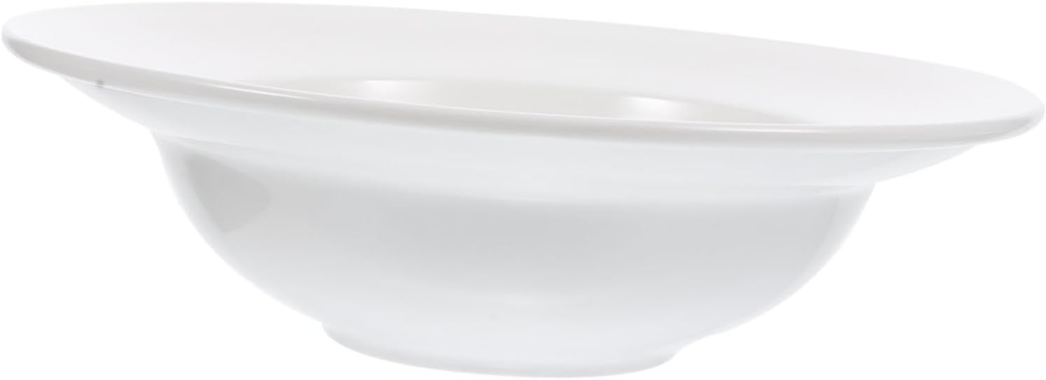 OUNONA 1pc Vintage Ceramic Plate Wide Rim Pasta Bowl Large Retro Serving Bowl for Wedding Pasta Plate Household Dish