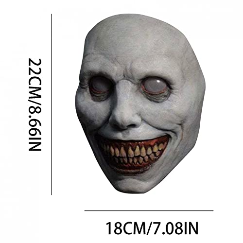 Creepy Halloween Mask - Horror Smiling Demons, Evil Cosplay Scary Halloween Costume Party Props The Evil Cosplay Props (A) Grey #TOP4