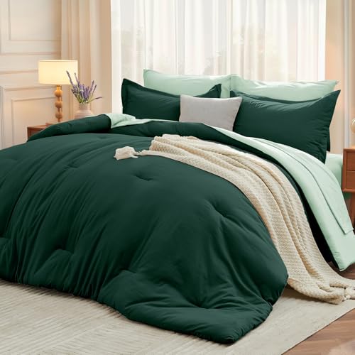 MUXHOMO 7 Pieces Full Comforter Set, Soft Bed in a