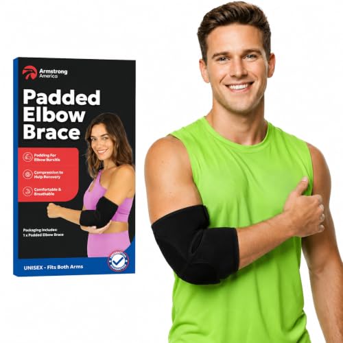 Soft Elbow Pad For Bursitis & Elbow Tendonitis Relief Wrap | Padded Compression Sleeve for Bursitis | Tendonitis Relief Wrap Pads | Tennis Elbows Brace for Women Men | Arm Cushion Brace | Large / XL