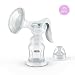 BPA Free Manual Breast Pump, Dr.meter Food Grade Milk Pump Suction with 180 Degree Rotated Handle for Storing and Feeding, Bottle Base and Nipple with Lid Included