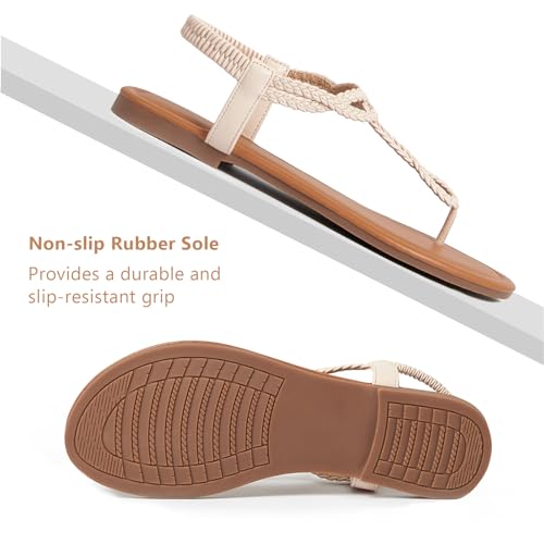 Image of zeetoo Women's Flat Sandals Summer T-StrapThong Bohemian Casual Comfortable Dressy Sandals for Women