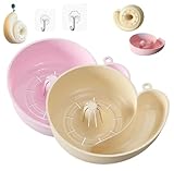 Feegela Salatschleuder 2-teilig, Faltbare Salatschleuder aus Kraftpapier mit 2 Aufhängehaken, Spiral-Sieb für Obst und Gemüse, Waschschüssel für Küche, Camping & Picknick