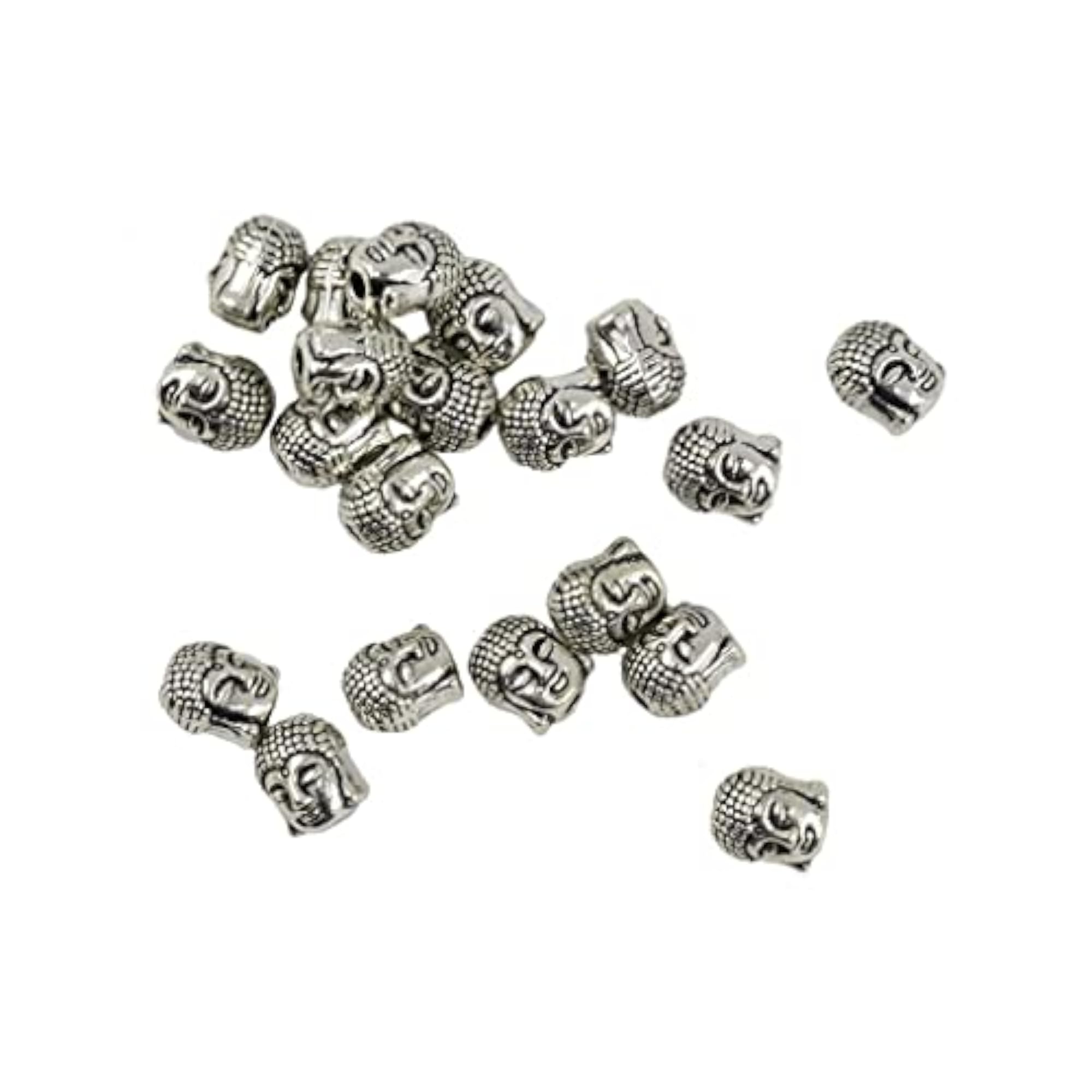 Tibetan Silver Buddha Spacer Beads for DIY Making, 6x20 Pieces