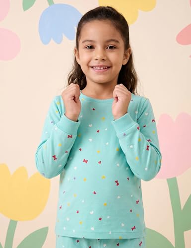 Image of Amazon Brand - Symbol Girls Night Dress | 100% Cotton T-Shirt & Pajama Set | Full Sleeves | Age 2-12 Years