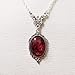BRIGHTWINST Vintage Gothic Red Quartz Crystal Pendant Necklace For Women Que Silver Plated Fashion Jewelry PTPNU1800