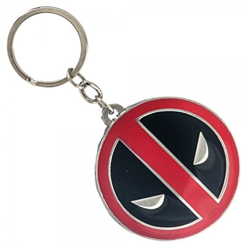 Marvel Comics Deadpool Big Face Symbol Enamel Metal Key Chain Key Ring Tag