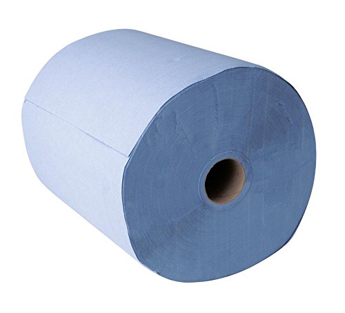 Reinigungstuch I Papiertuchrolle blau I 3-lagig I 500 Abrisse I 38 x 38 cm I Zum Reinigen und Entfetten von Werkzeugen, Karosserieteilen etc. I Nass- und reissfest I Deagreasing cloth