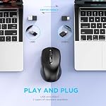 Wireless Mouse,Bluetooth Mouse for Laptop,ipad,Computer,mac,PCDual Mode Switch Mouse Bluetooth 5.2/3.0 and 2.4GHz USB Type-C Receiver (Black)