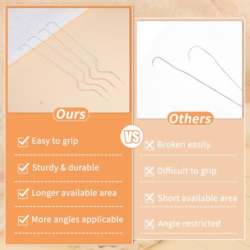 GarfxG 5 PCS Beading Needles-7.48 Inches Stainless Bead Spinner Needles, Big Eye Curved Seed Beading Needles for Bracelet Necklace Jewelry Making (Ergonomic Arc Design) - Thumbnail 7
