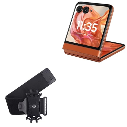 BoxWave Holster Compatible with Motorola Razr+ 2025 - ActiveStretch Sport Armband, Adjustable Armband for Workout and Running - Jet Black