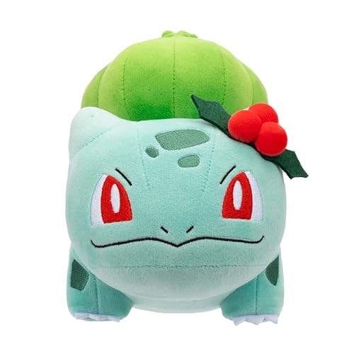 Pokemon Bulbasaur Plush with Holly - 8-Inch Holiday Bulbasaur Plush with Unique Accessory