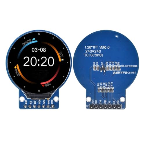 Hailege 1.28' GC9A01 240x240 Módulo de pantalla LCD TFT Módulo de pantalla LCD RGB IPS de 1.28 pulgadas DC3.3V Interfaz SPI de 4 hilos (redonda)