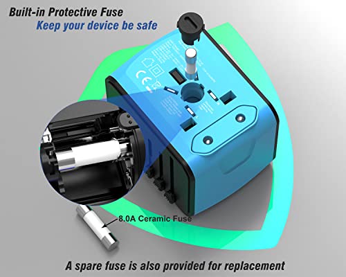 image for RXSQUL Universal International Power Travel Plug Adapter, 5 in 1 Europ