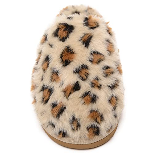 Minnetonka Women's Lora Slipper, Cream Leopard Print, 6 M3