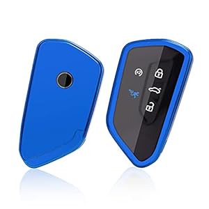 GAFAT Schlüssel Hülle für 2020-2022 Neu Golf 8/ Seat Leon Ateca Tarraco/Skoda Octavia/ID.3 ID.4 / Cuprα Formentor Born, Autofernbedienungen Schutzhülle, TPU Kieselgel Autoschlüssel (Blau)