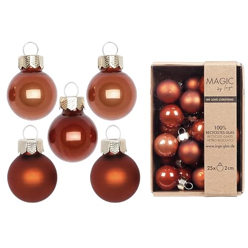 Weihnachtskugeln Glas 2cm 25 Stück - matt & glänzend - Mini...