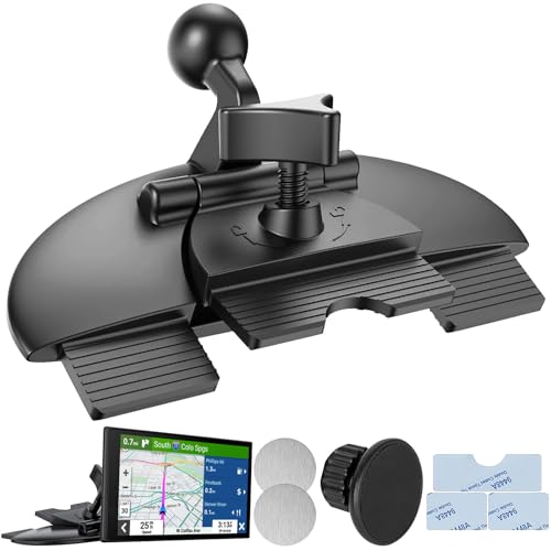 LongZYU Soporte de Montaje en Ranura para CD, Soporte para Pantalla Apple Carplay inalámbrico con Ranura para CD Base Adaptadora de Montaje de Bola, Pantalla Coche, Soporte Tablet Coche