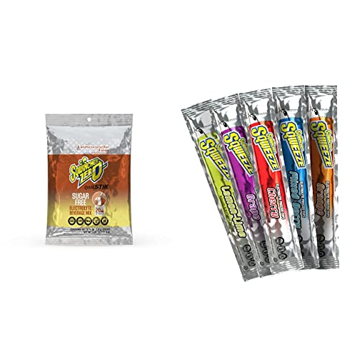 Image of Sqwincher Zero Sugar Lemonade Tea Qwik Stiks (Pack of 50) and Sqwincher Sqweeze Electrolyte Freezer Pops Variety Pack (50 Total)