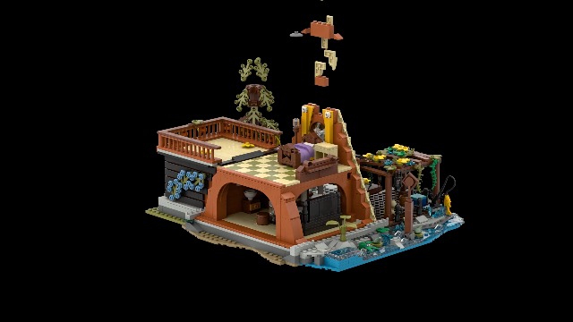FUNWHOLE A-Frame Cabin Lighting Building Bricks Set - View #5