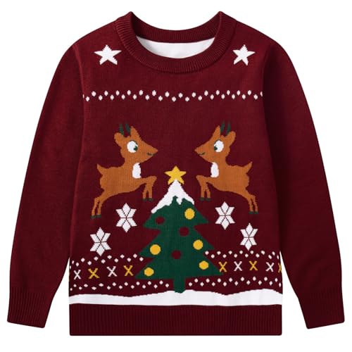 Dancinova Weihnachtspullover Kinder Jungen Weihnachtspulli...