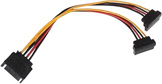 1pcs Y Shape 90 Degree SATA 15-Pin Male to 2 SATA 15Pin Female Y Splitter Adapter Extend Power Cable for HDD Hard Drive