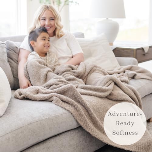 Image of Saranoni Bamboni Luxury Throw Blanket | Oversized Super Soft Plush Home Decorative Comfy Blankets for Couch or Bed | Taupe - X-Large 60 inch x 80 inch