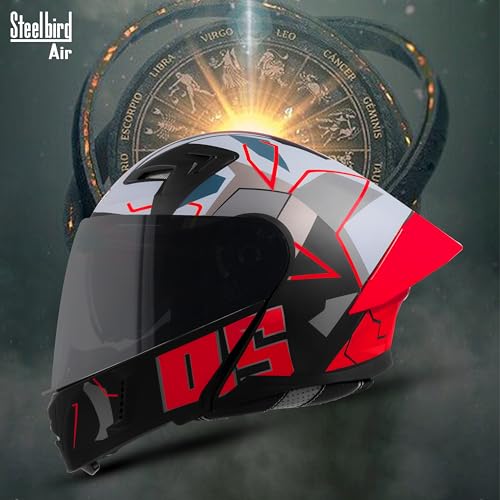 Image of Steelbird SBA-20 05 ISI Certified Flip-Up Graphic Helmet for Men with Inner Chrome Sun Shield
