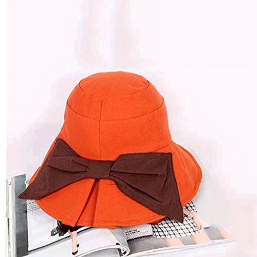 Chapeau de plage pliable en coton respirant avec grand nœud - 2
