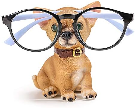 DoDola Resin Dog Eyeglass Holder Display Stand Animal Sunglasses Holder Home Decor, Chihuahua