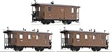3-teiliges Set Personenwagen der Rügenschen Kleinbahn, Epoche I