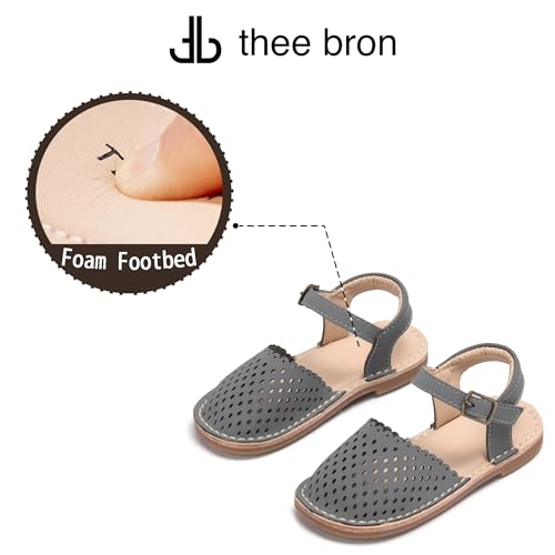 Image of THEE BRON Toddler Floral Cutout Closed Toe Sandals for Girls Breathable Summer Shoes