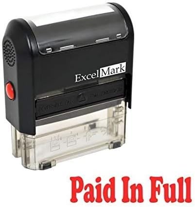 Paid in Full Self Inking Rubber Stamp - Red Ink